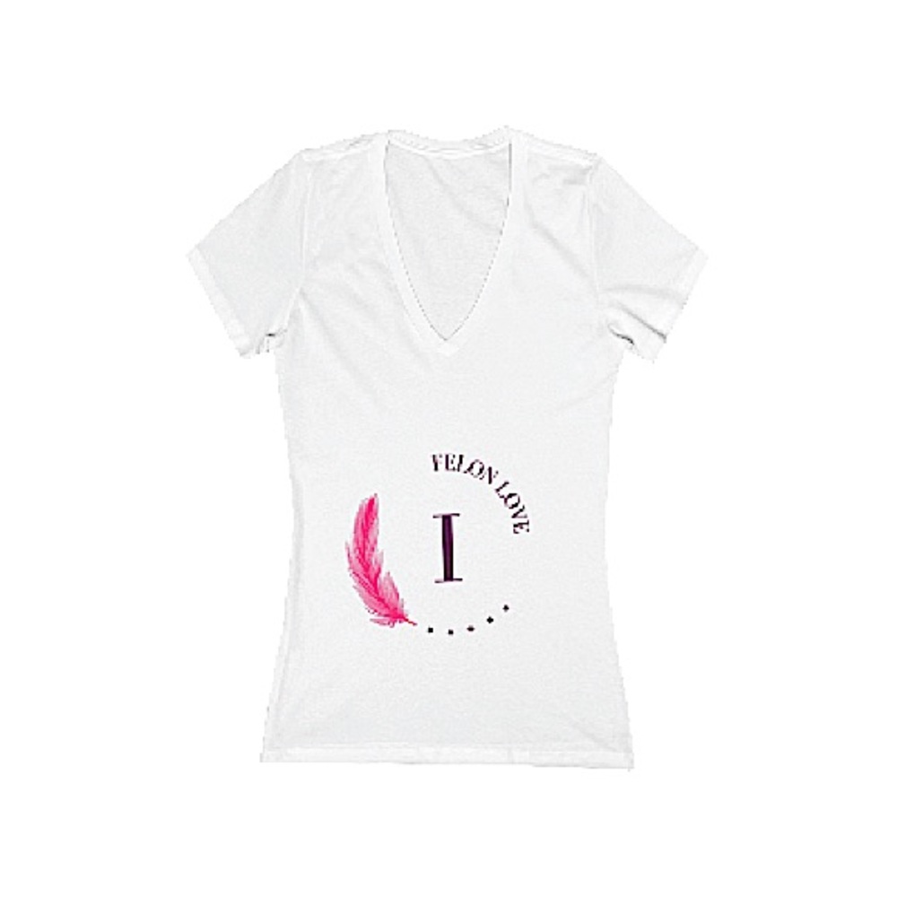 A well-loved and classic custom women's deep v-neck t-shirt that fits great.